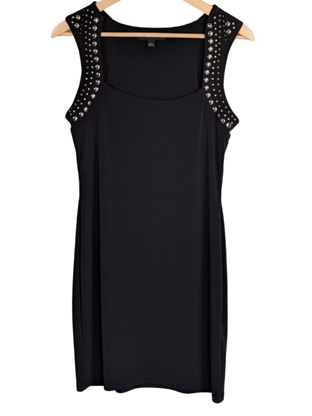 Rock & Republic Black Studded Sleeveless Stretch Mini Dress Size S